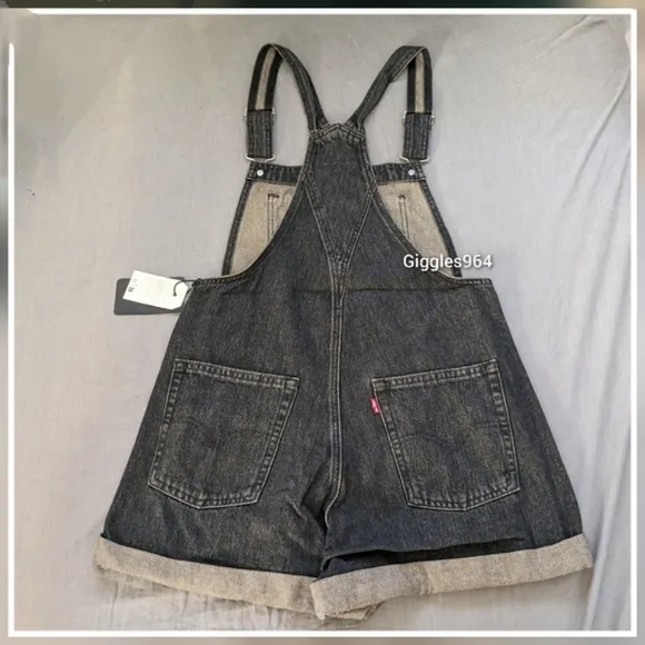Levi's Vintage Shortalls Overall Shorts Jean Faded Black
