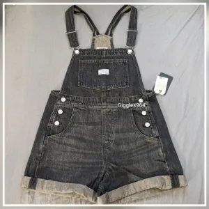 Levi's Vintage Shortalls Overall Shorts Jean Faded Black