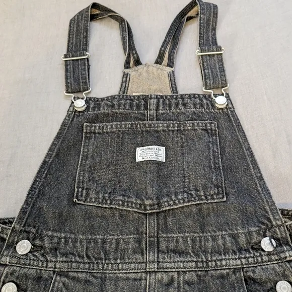 Levi's Vintage Shortalls Overall Shorts Jean Faded Black