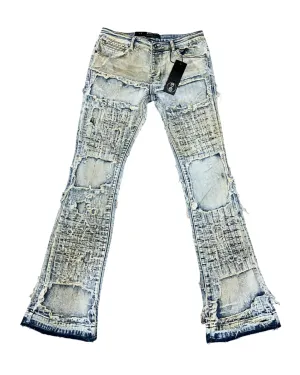 Light Blue Faded Stacked Jeans