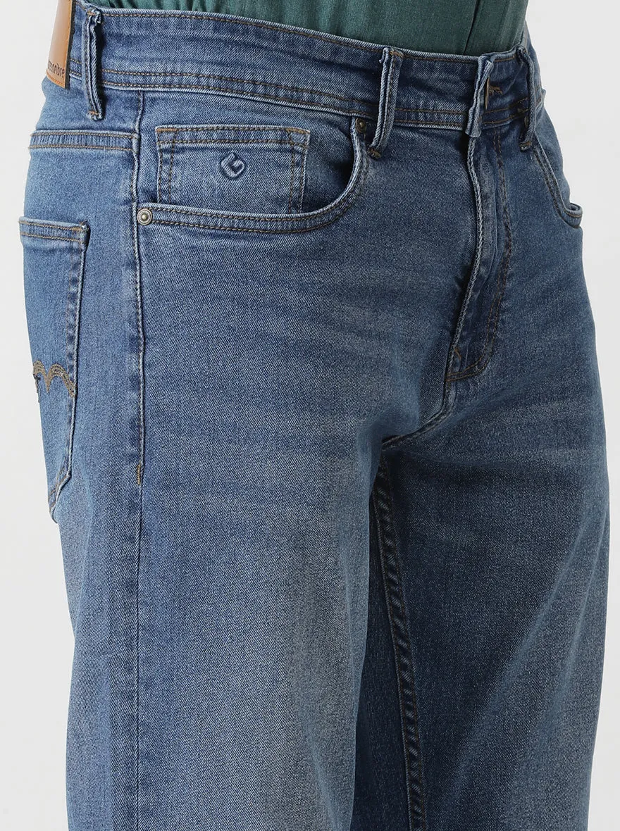 Light Blue Washed Narrow Fit Jeans | Greenfibre