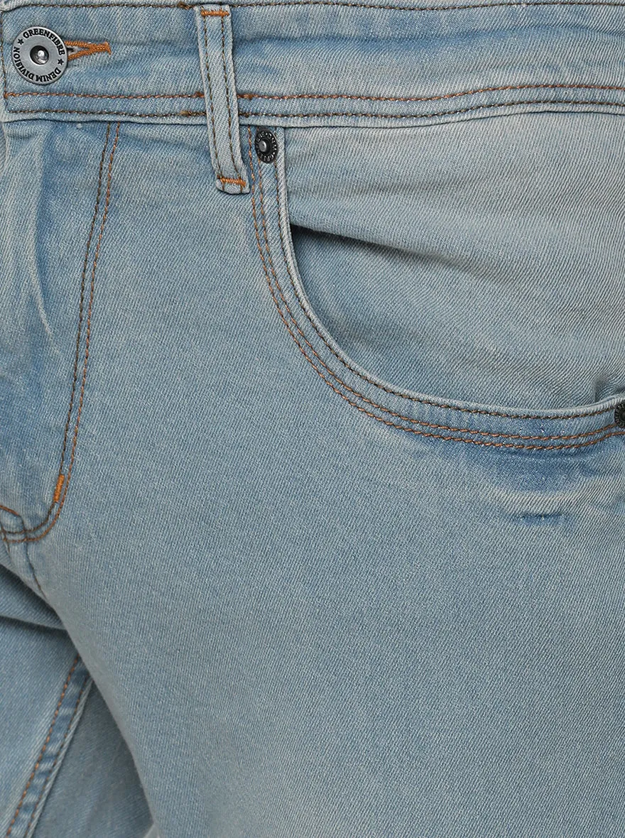Light Blue Washed Narrow Fit Jeans | Greenfibre