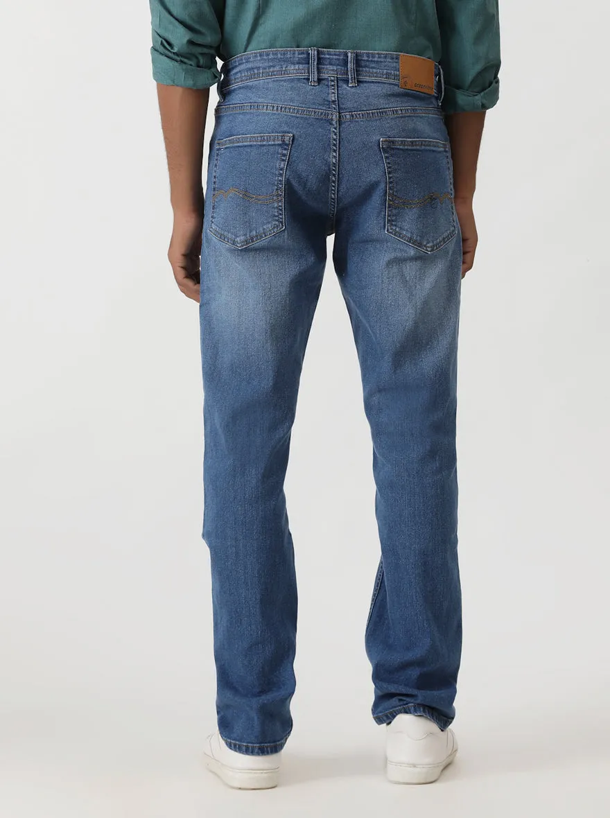 Light Blue Washed Narrow Fit Jeans | Greenfibre