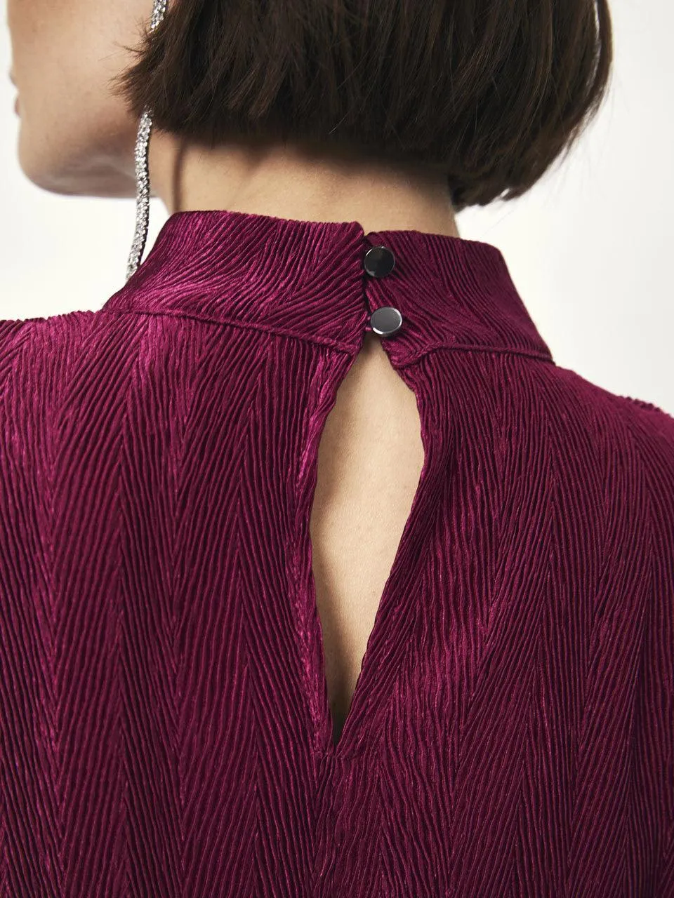 Liz Turtleneck Top Warm Plum