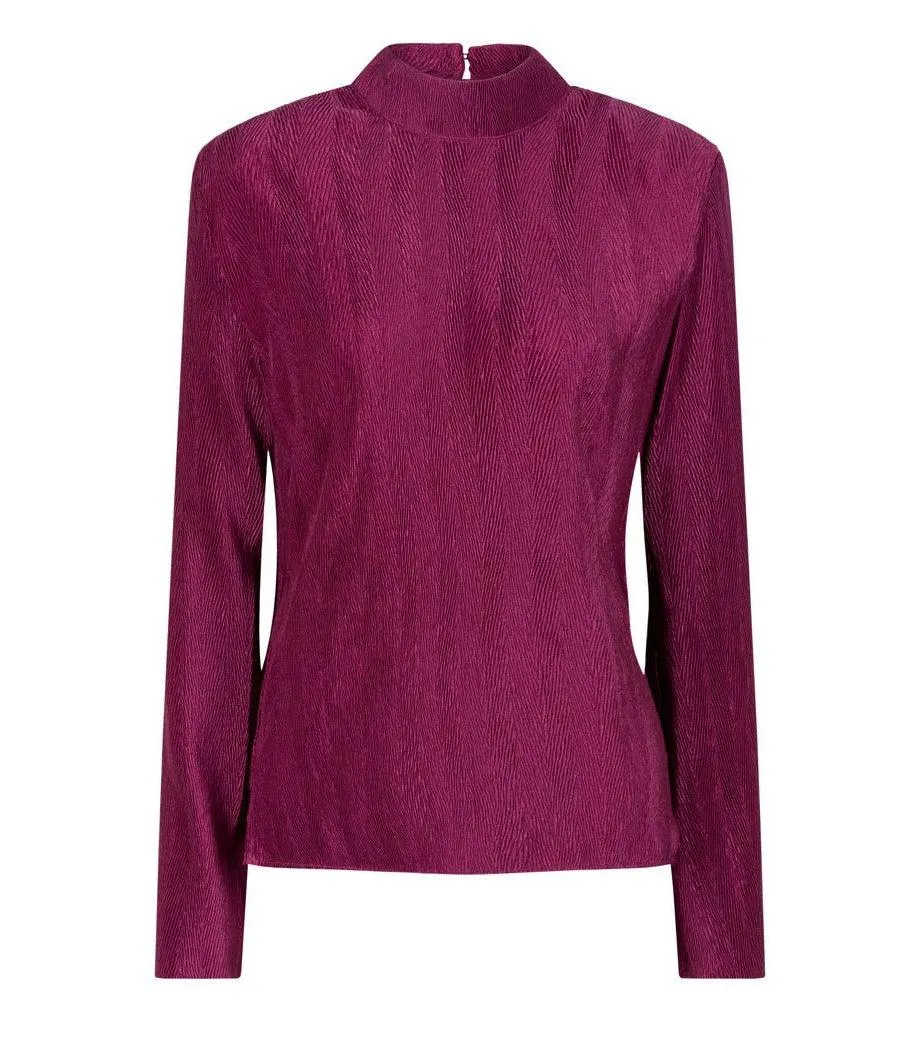 Liz Turtleneck Top Warm Plum