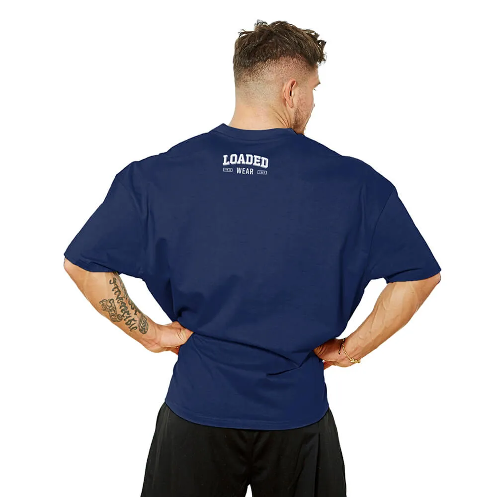Loaded Barcode Oversize Tee - Navy