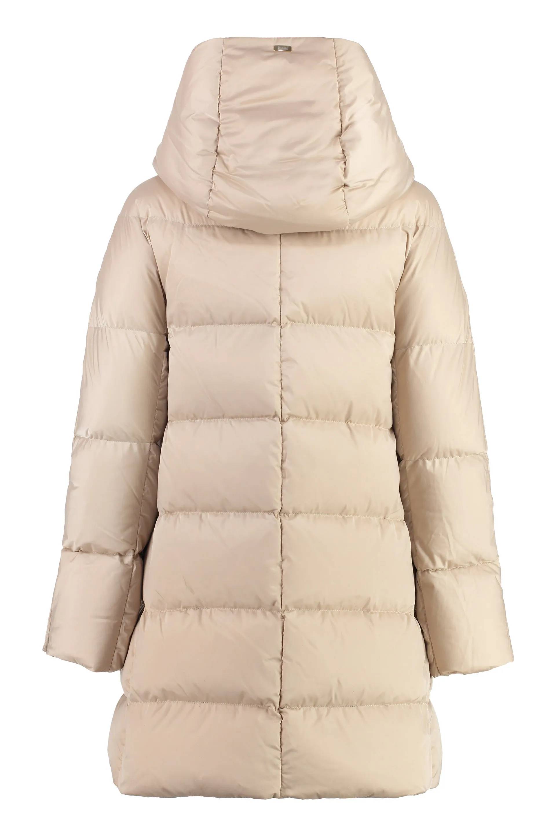 Long hooded down jacket