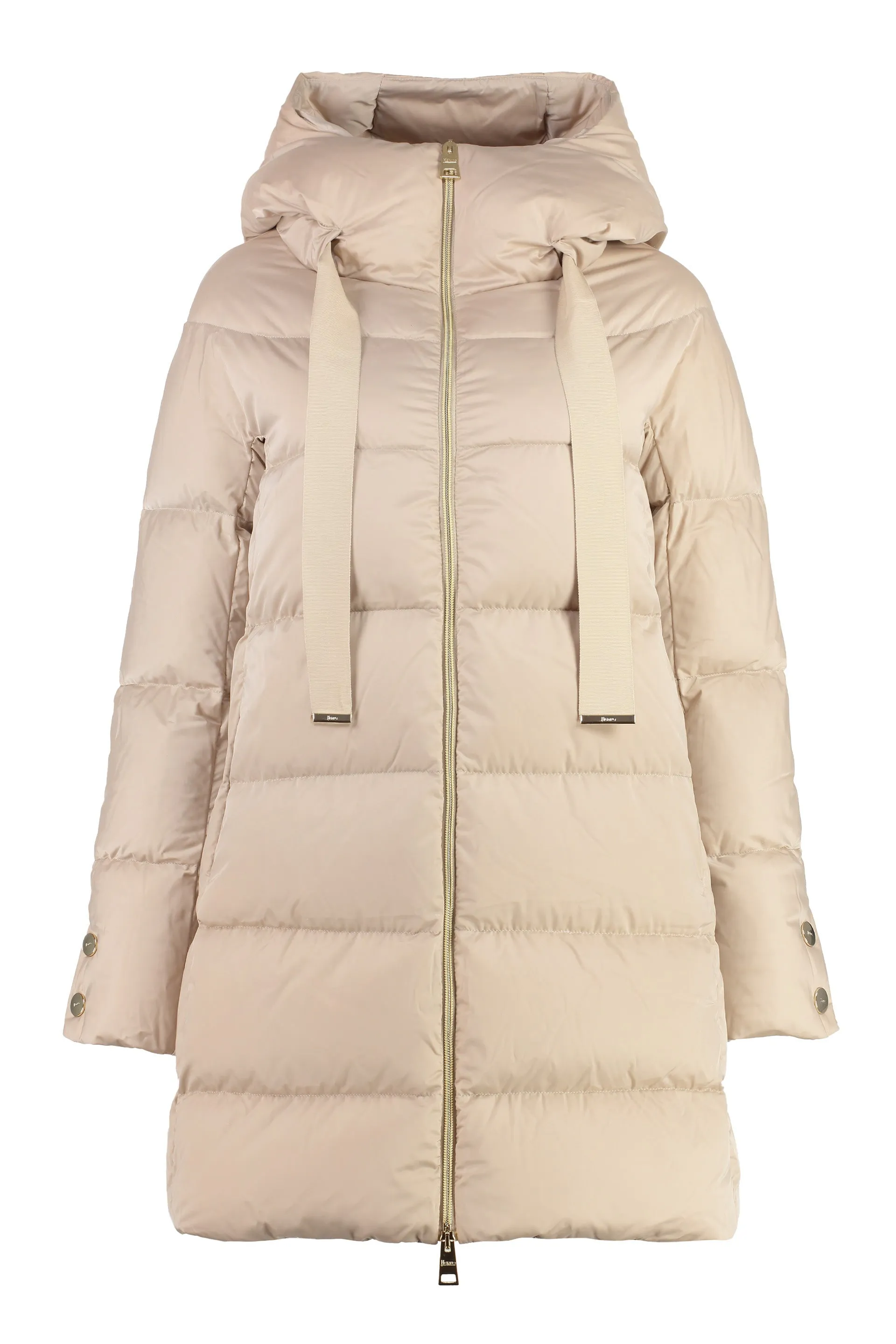 Long hooded down jacket