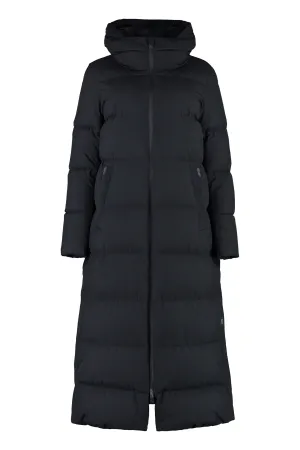 Long hooded down jacket