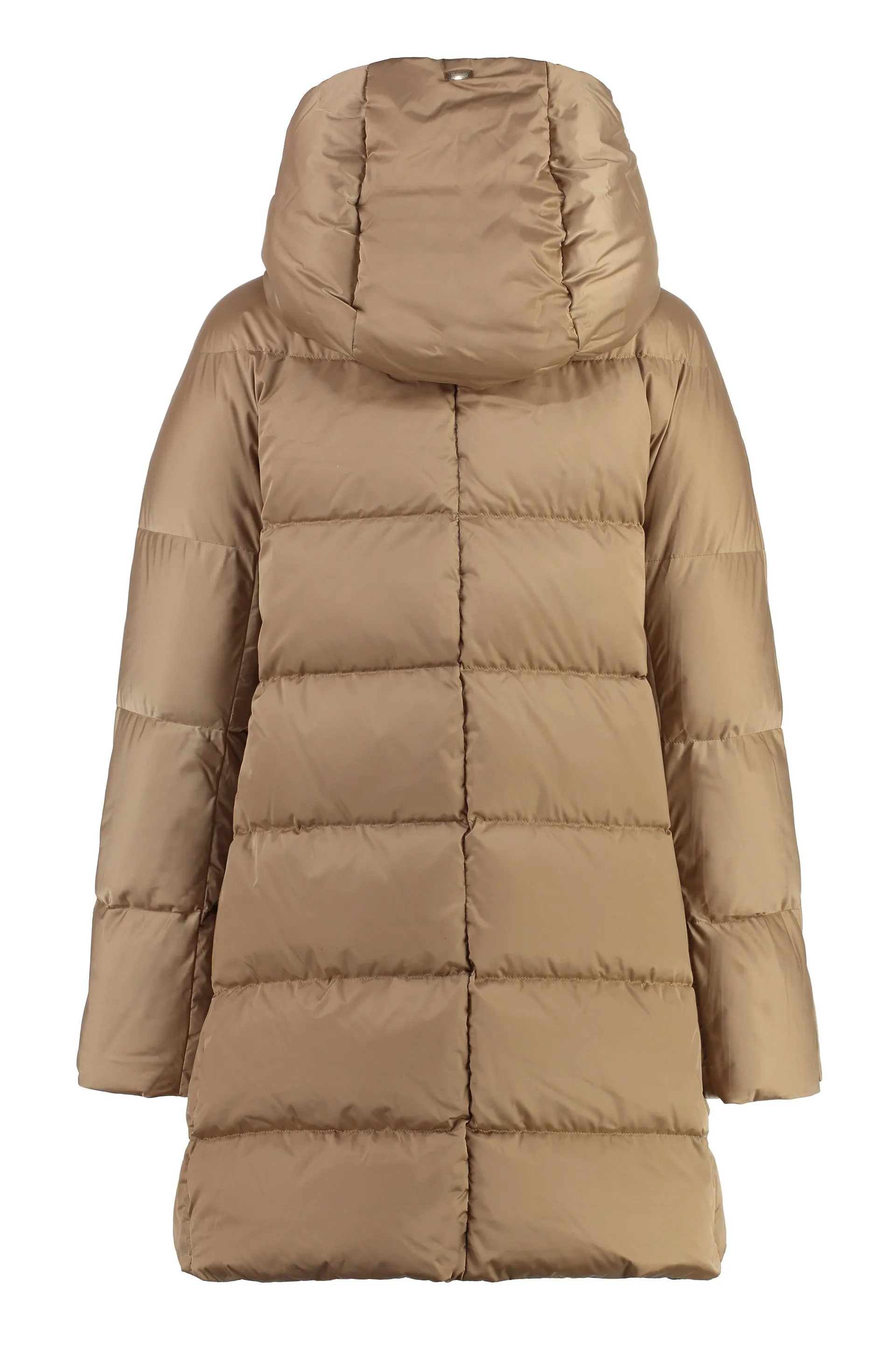 Long hooded down jacket