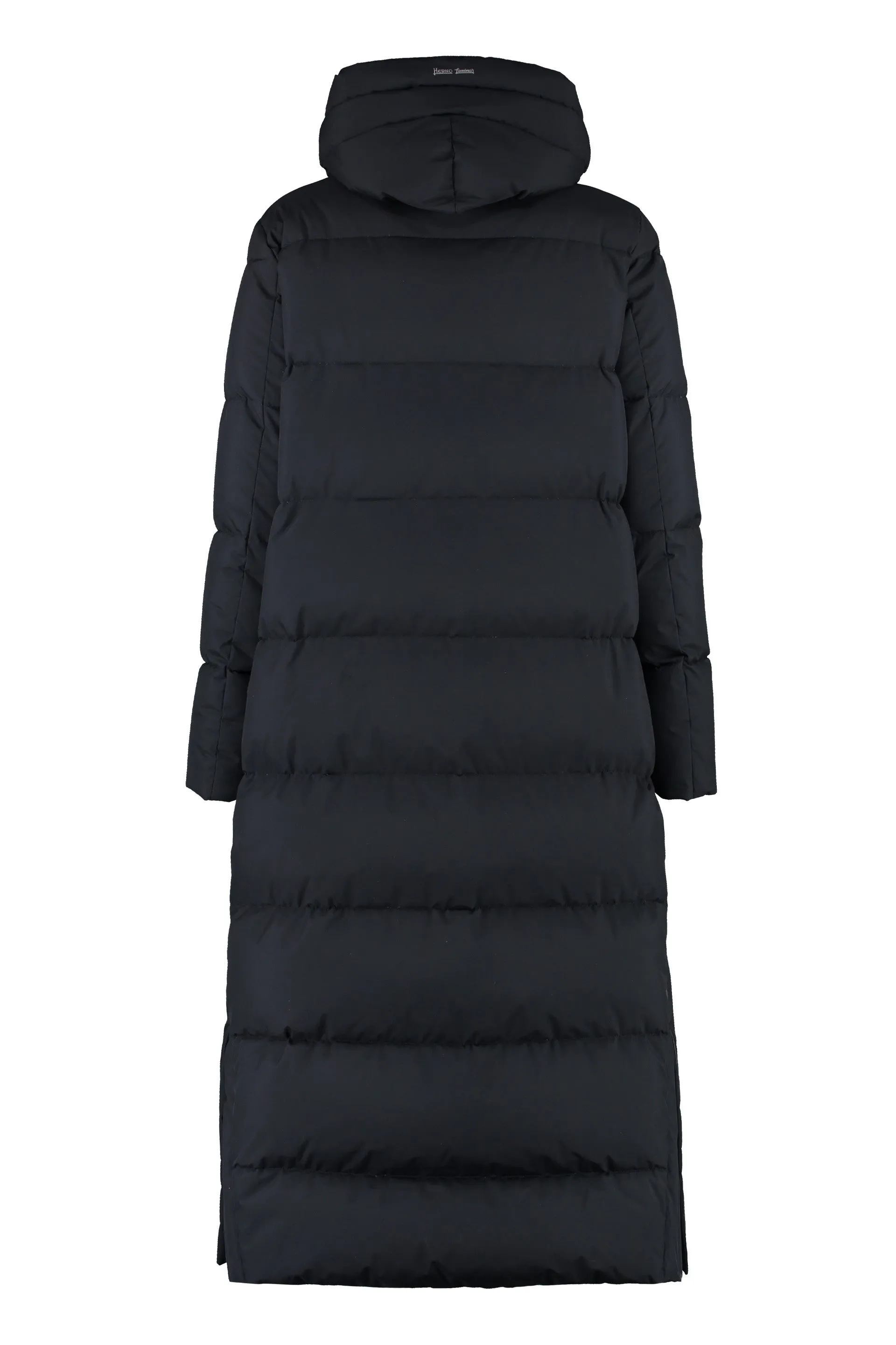 Long hooded down jacket