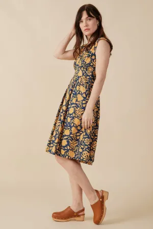 Lucille Dress Navy Botanical
