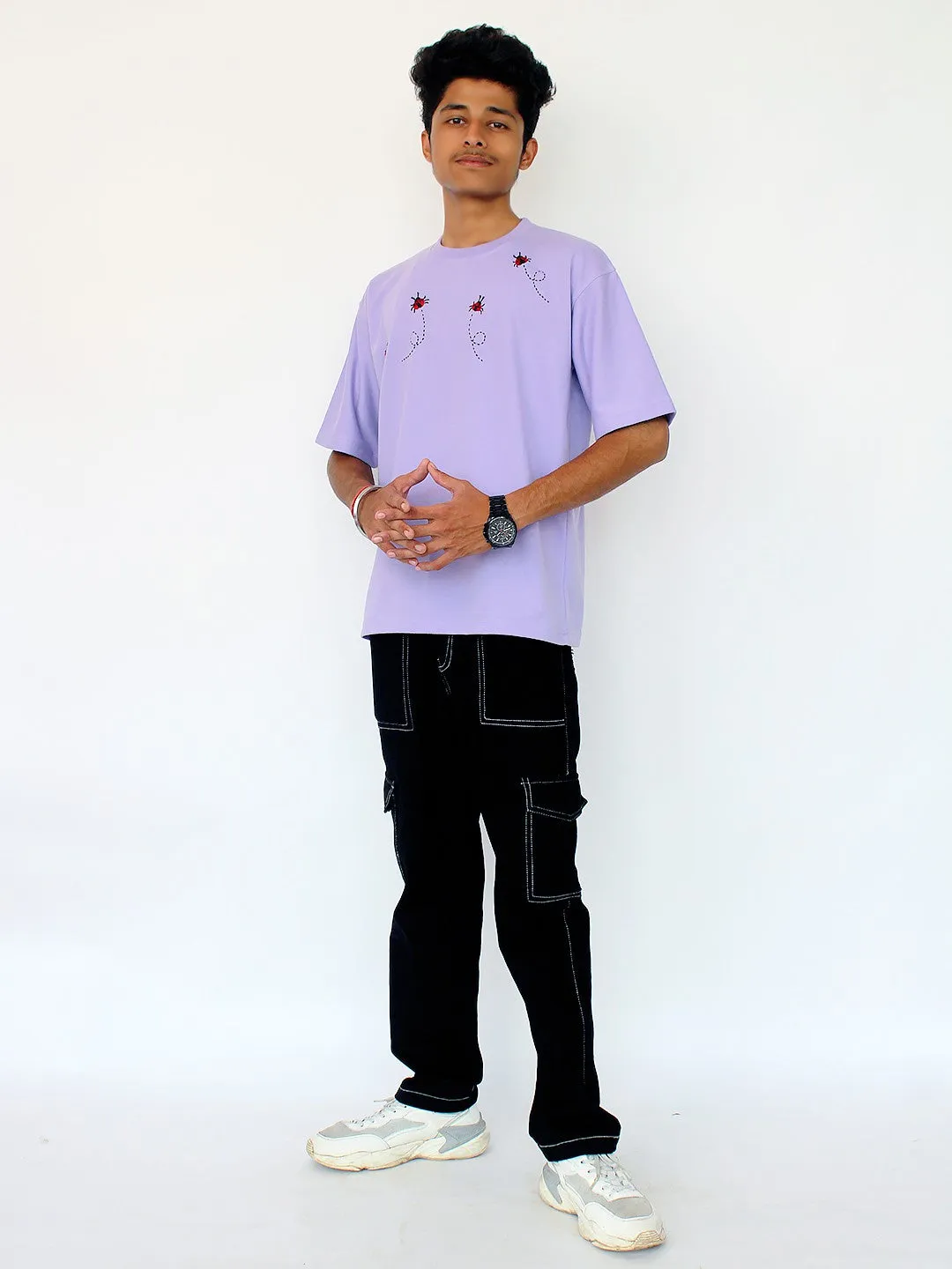 Lucky Bug Hand Embroidered Oversize T Shirt Unisex