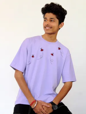 Lucky Bug Hand Embroidered Oversize T Shirt Unisex