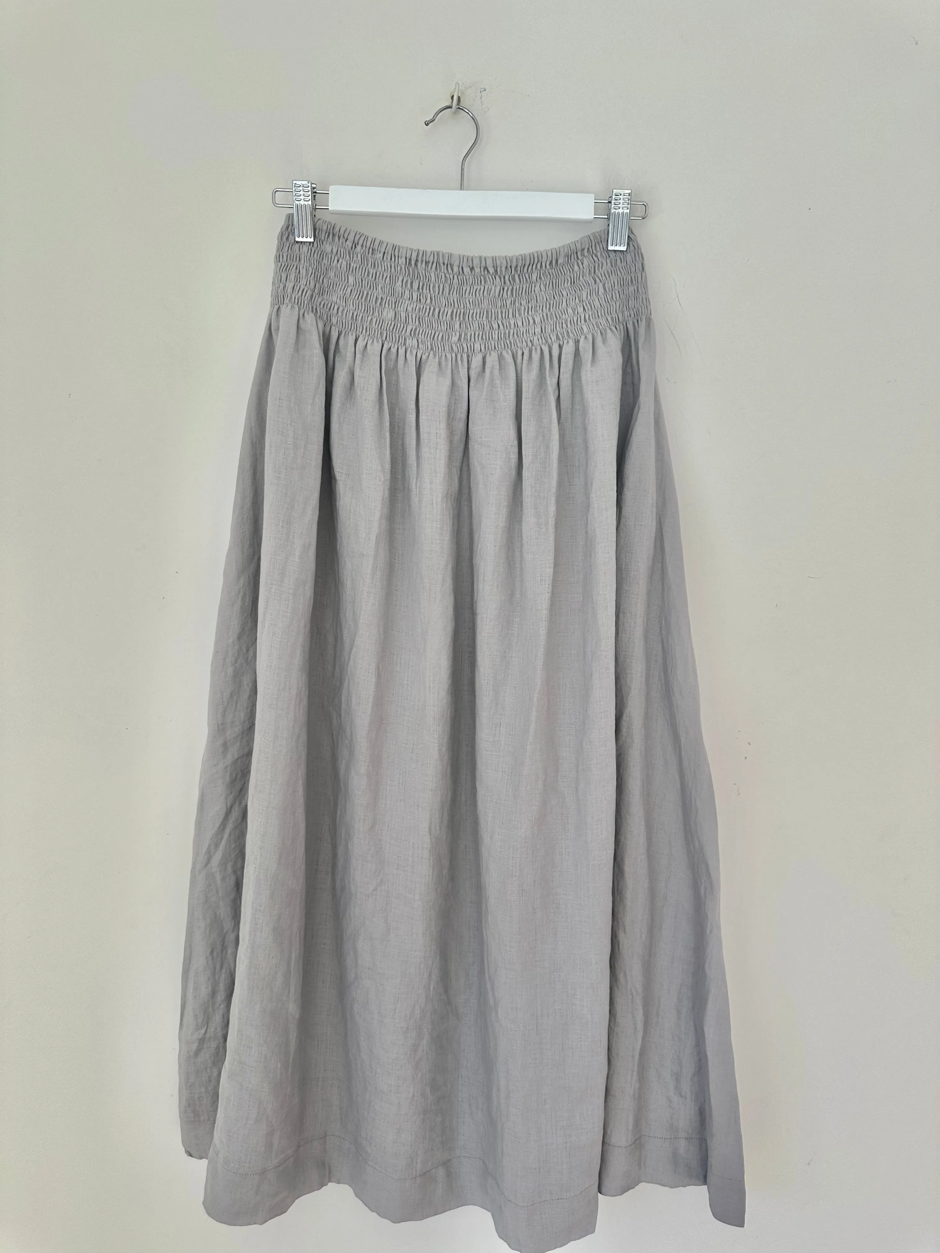 lulu skirt - soft  grey linen