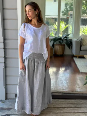 lulu skirt - soft  grey linen