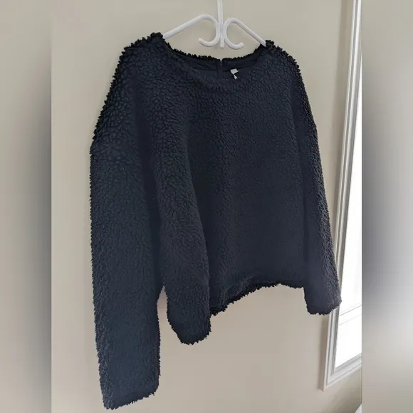 Lululemon 2020 Wool Whenever Crew Sherpa Fleece Sweater Black Size 12