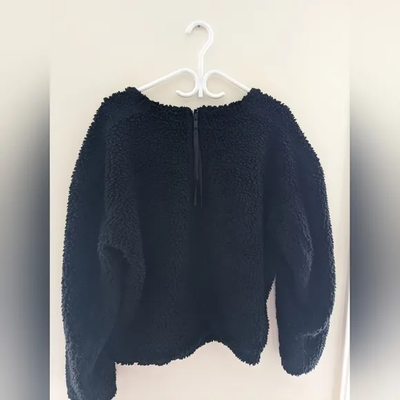 Lululemon 2020 Wool Whenever Crew Sherpa Fleece Sweater Black Size 12