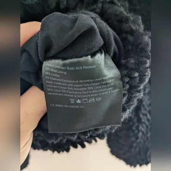 Lululemon 2020 Wool Whenever Crew Sherpa Fleece Sweater Black Size 12