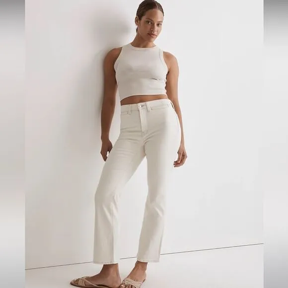 Madewell NWT Kick Out Crop Jeans Size 32 Mid Rise in Vintage Canvas