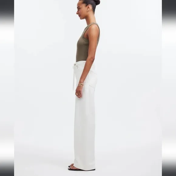Madewell Super Wide Leg Drawstring Edition NWT Sz 28 Petite