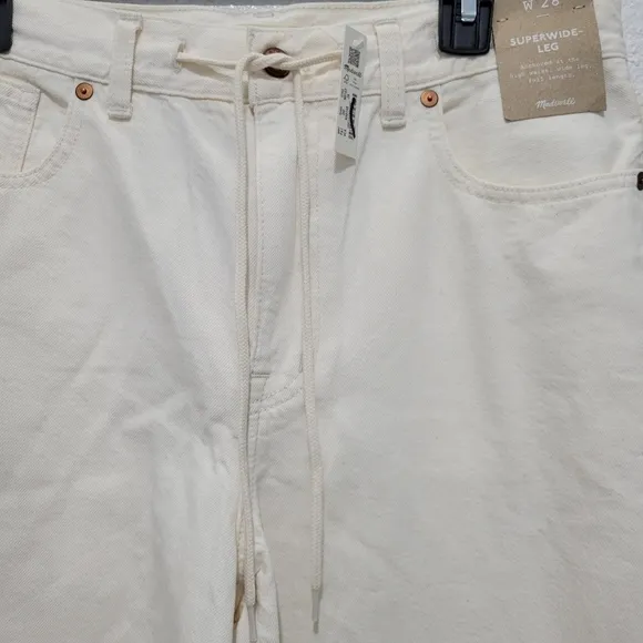 Madewell Super Wide Leg Drawstring Edition NWT Sz 28 Petite