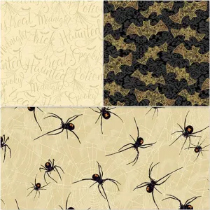 Makower - Mystery Manor - Fat Quarter Pack - Moonlight (3)
