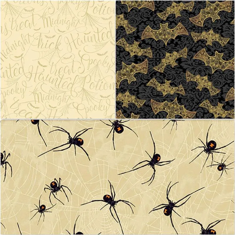 Makower - Mystery Manor - Fat Quarter Pack - Moonlight (3)