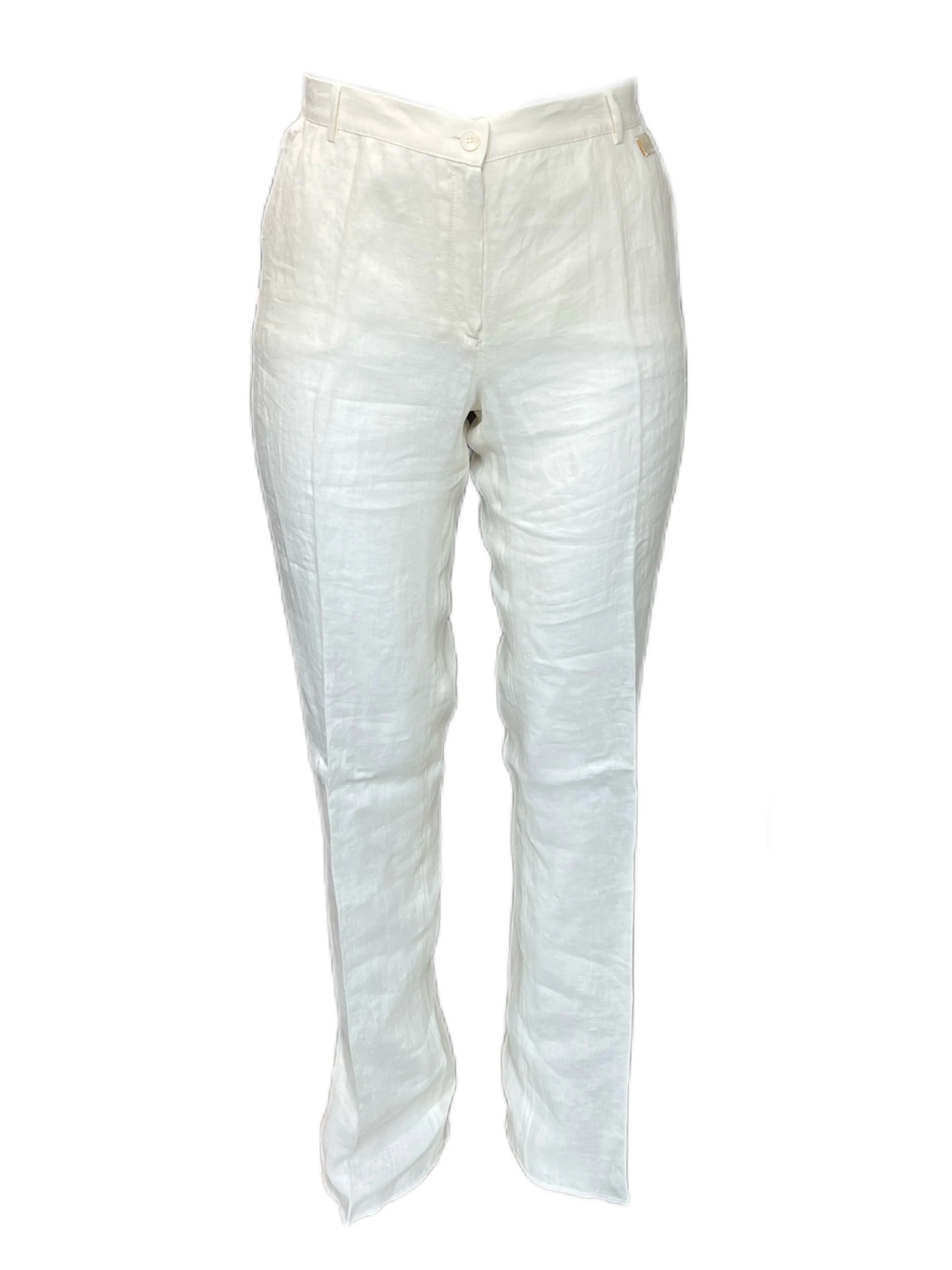 MARINA RINALDI Women's Raul Original Straight Flax Pants $360 NWT