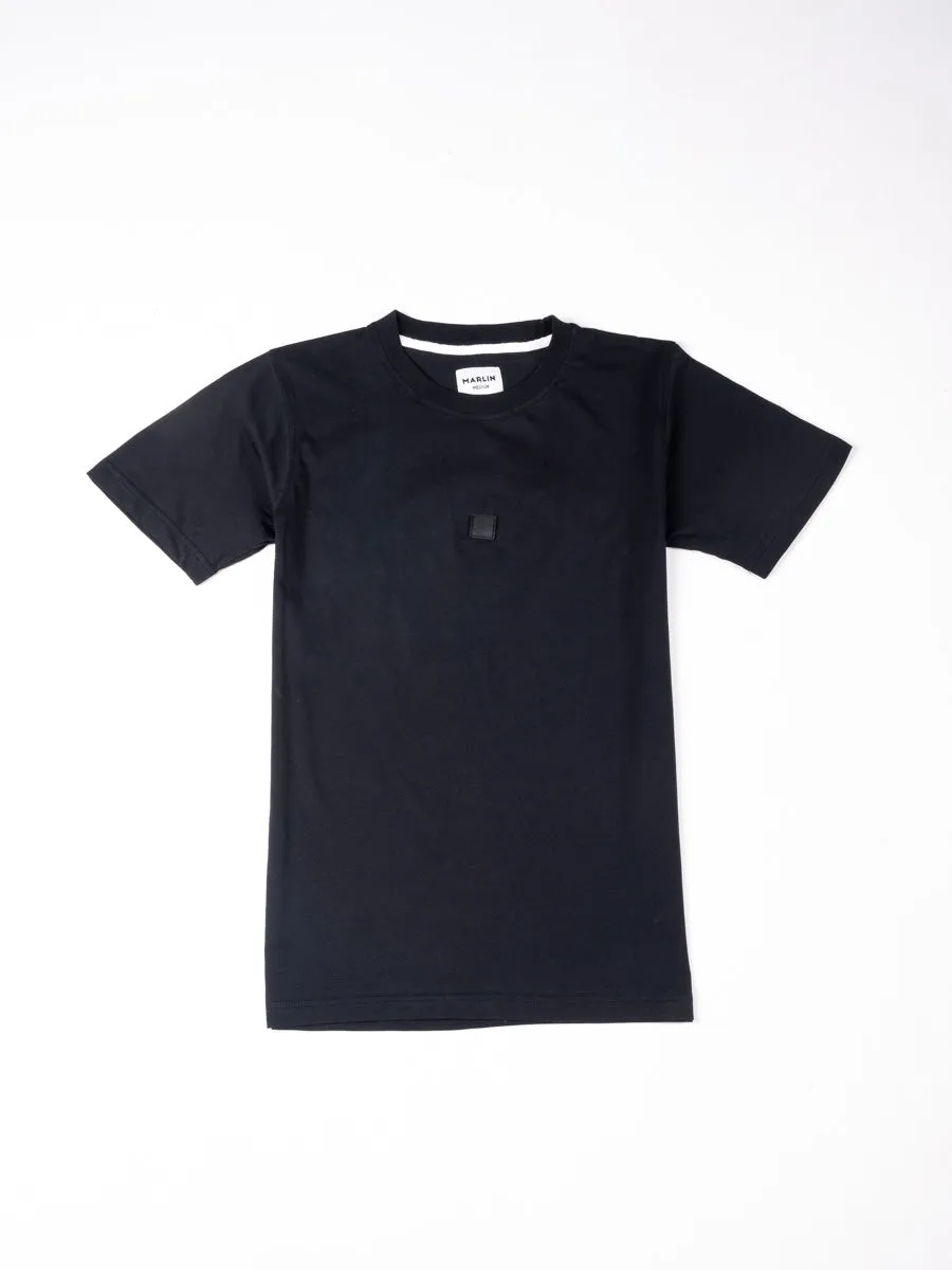 Matte Black Cotton Tee Shirt