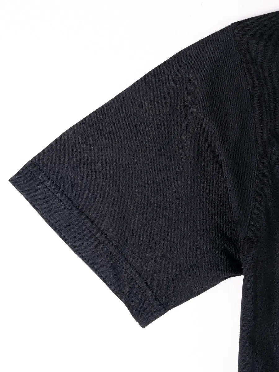 Matte Black Cotton Tee Shirt