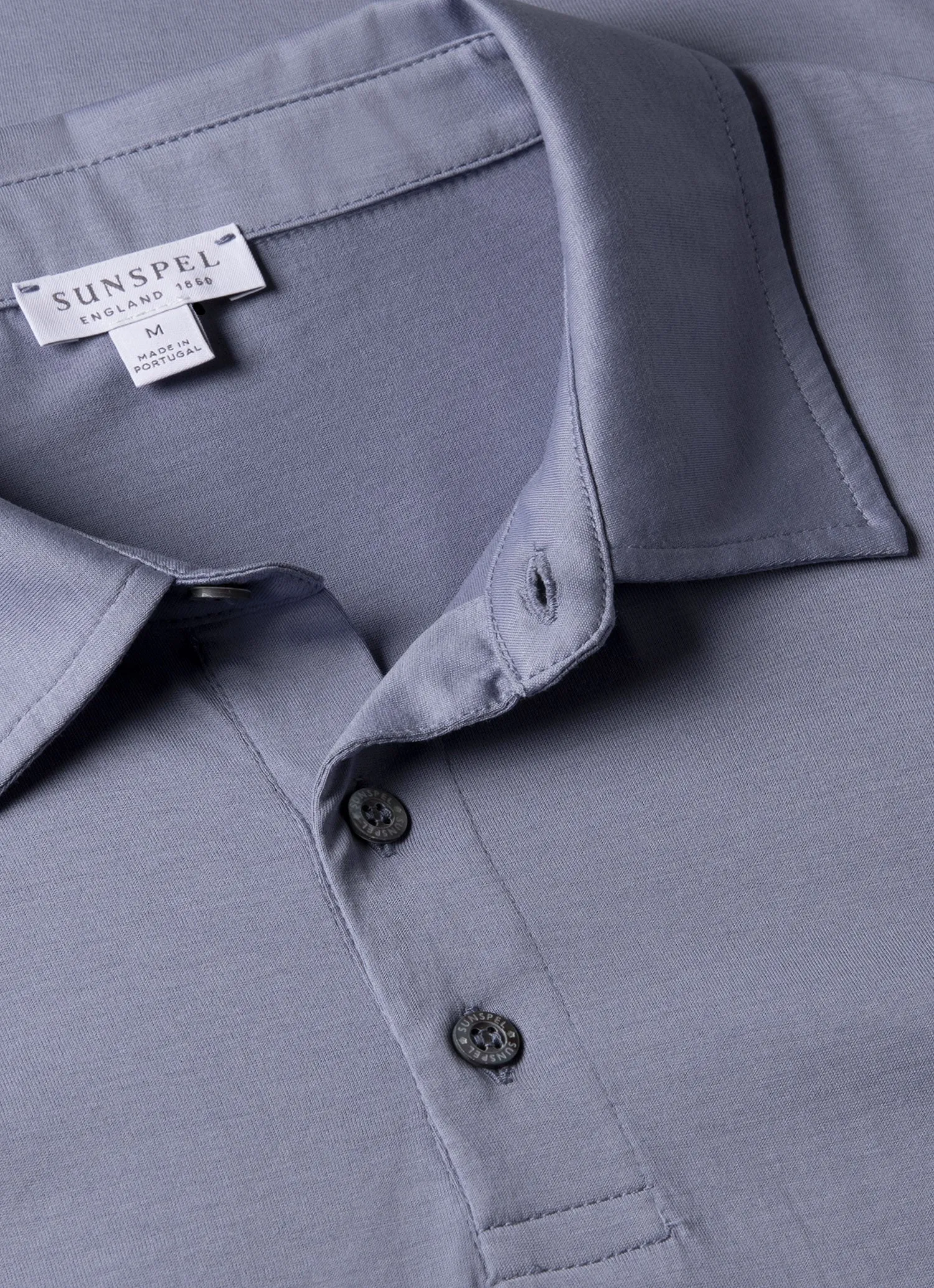 Men's Classic Jersey Polo Shirt in Vintage Blue