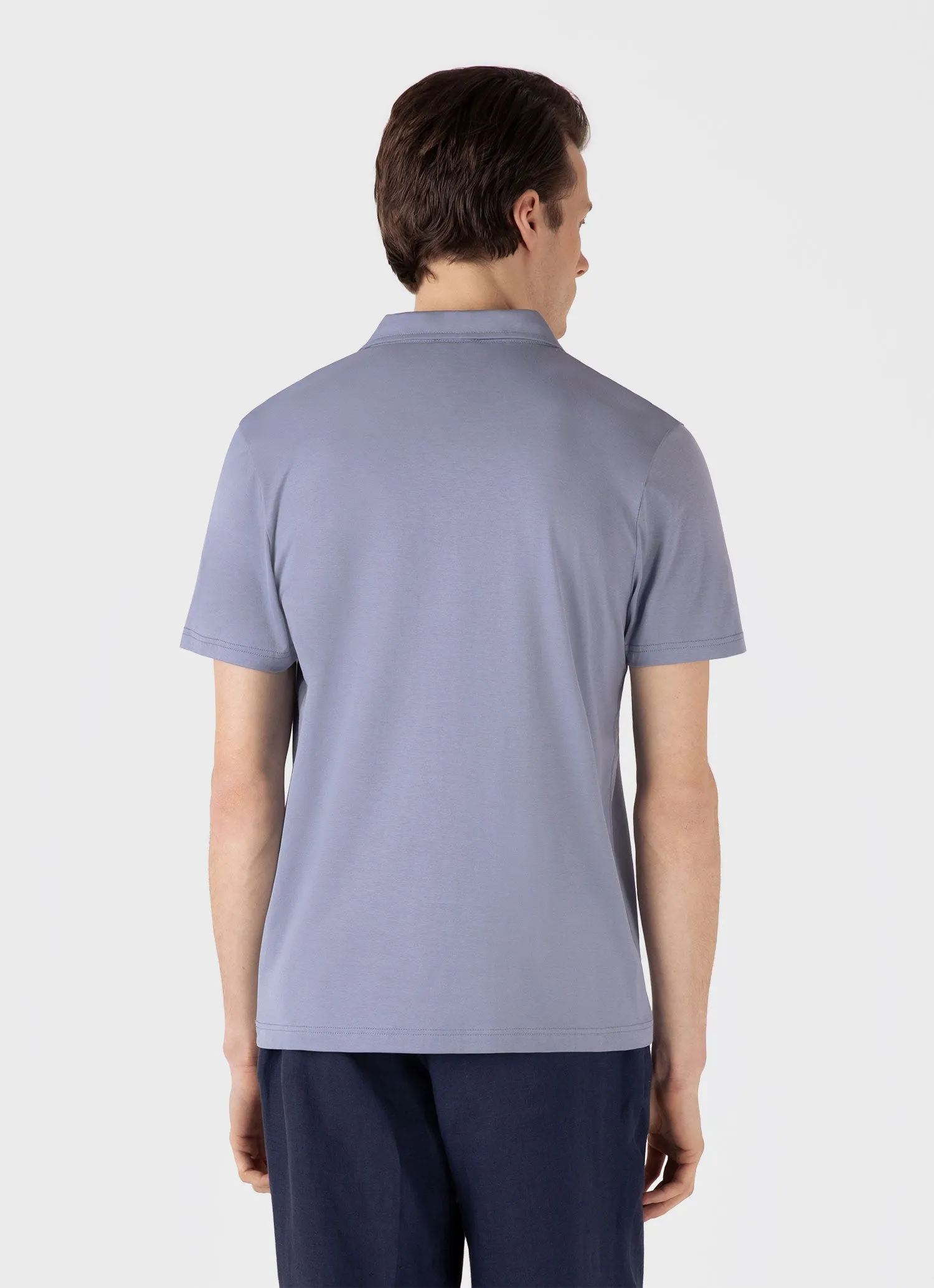 Men's Classic Jersey Polo Shirt in Vintage Blue