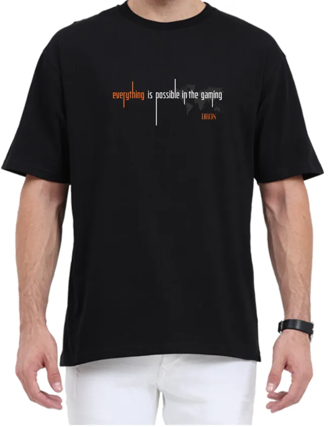 Men's Oversized Tshirt - DRON Everything - OS28 Black