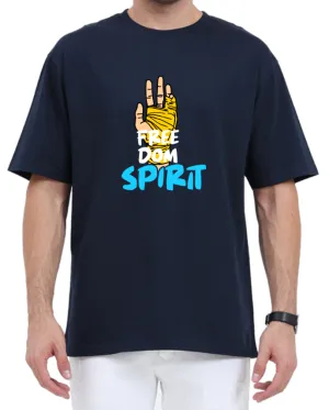 Men's Oversized Tshirt - DRON Freedom Spirit - OS23 Navy Blue