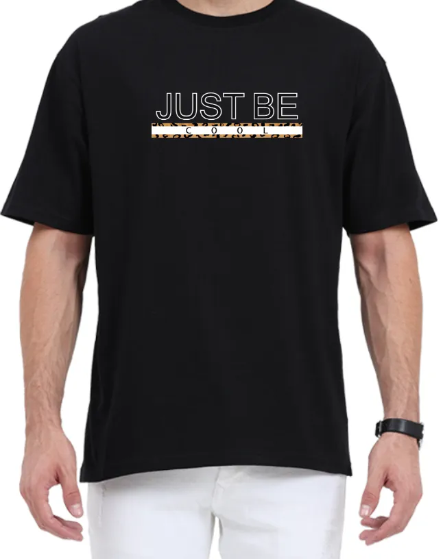 Men's Oversized Tshirt - DRON Just Be Cool - OS29 Black