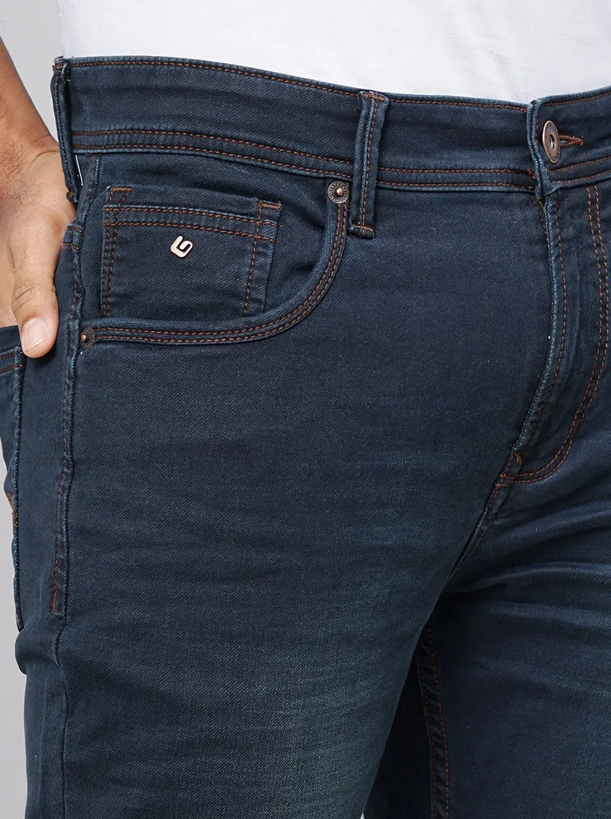 Mid Night Blue Washed Urban Fit Jeans | Greenfibre
