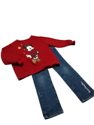 Mid Wash Jeans paired with Minnie Sweater Size 3