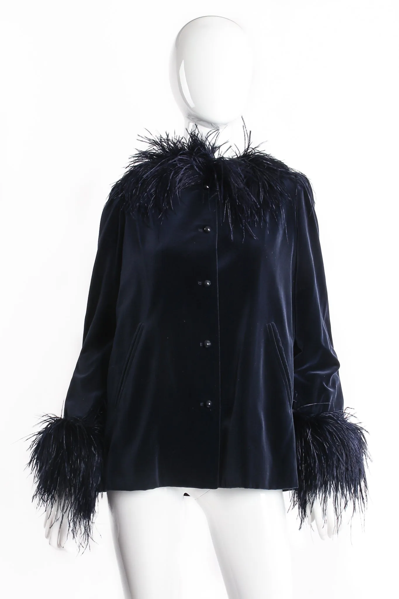 Midnight Ostrich Velvet Jacket
