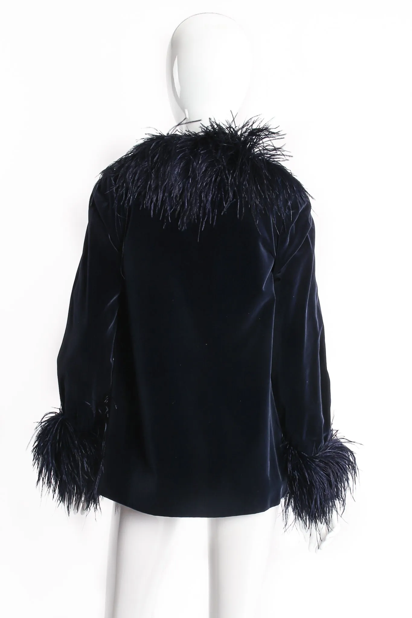 Midnight Ostrich Velvet Jacket