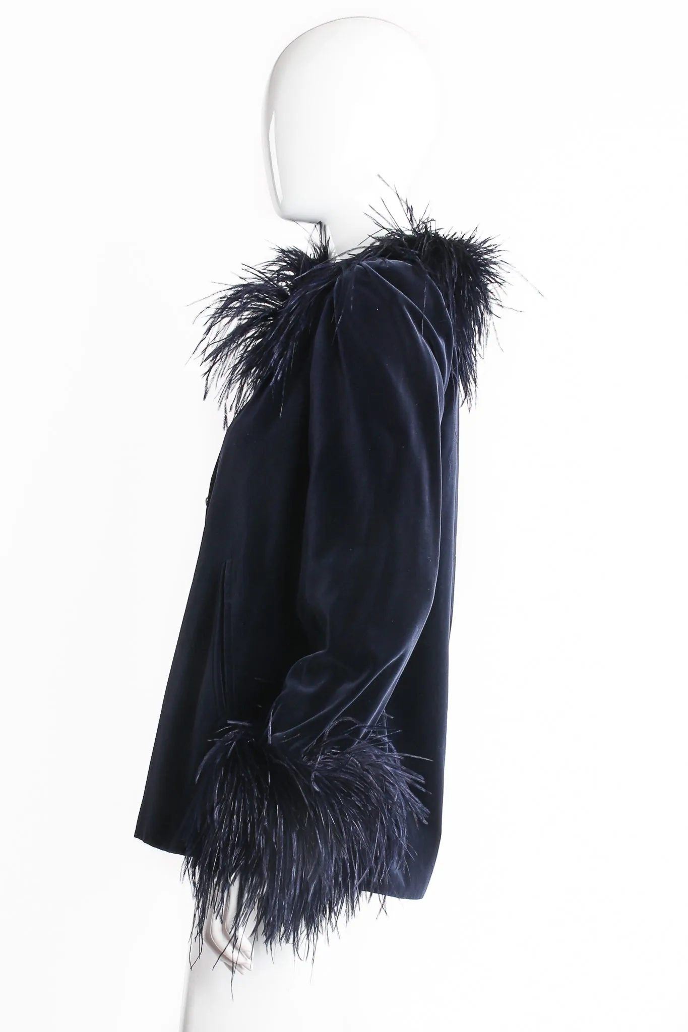 Midnight Ostrich Velvet Jacket