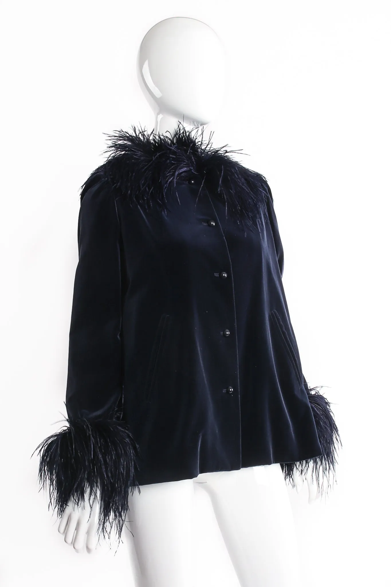Midnight Ostrich Velvet Jacket