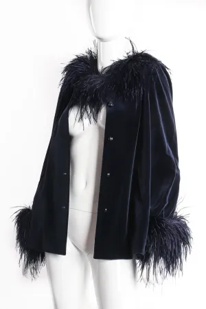 Midnight Ostrich Velvet Jacket