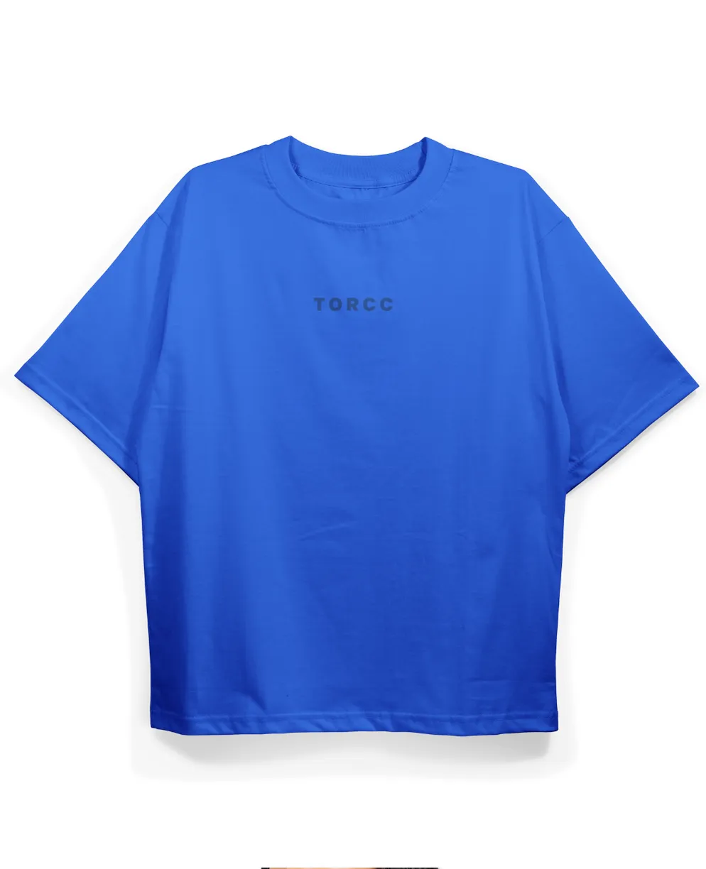 Minimal Blue Drop Shoulder T-shirt - WAREHOUSE SALE