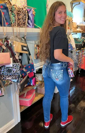 Miss Me Patriotic Mid Rise 30" Skinny Jeans