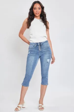 Missy Vintage Exposed Button Capri