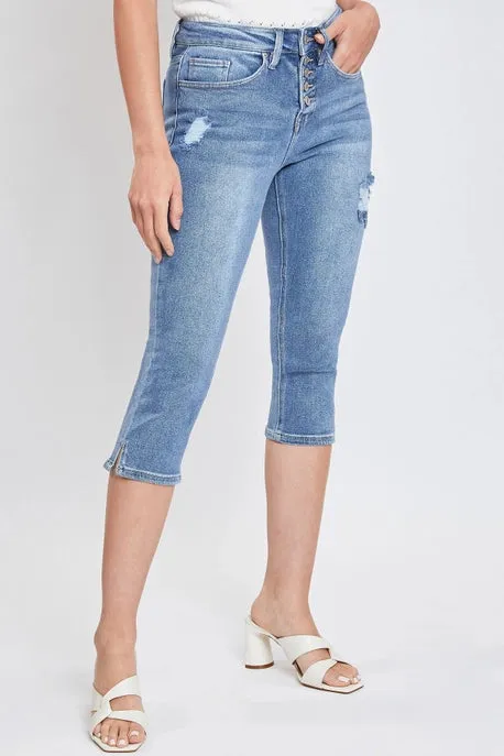 Missy Vintage Exposed Button Capri