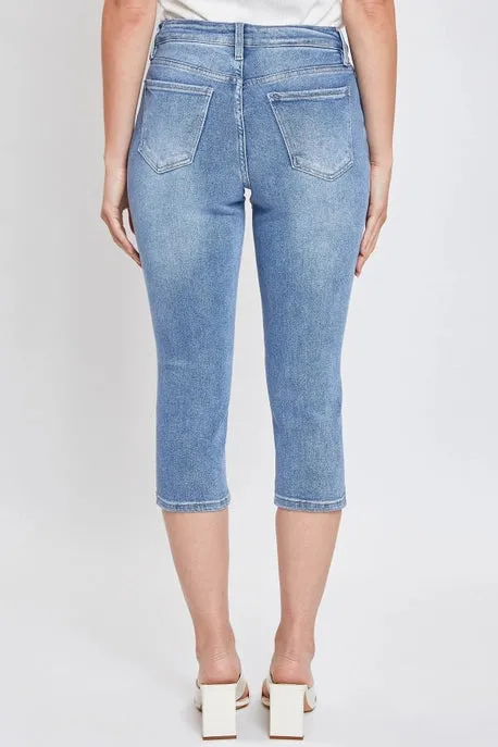Missy Vintage Exposed Button Capri
