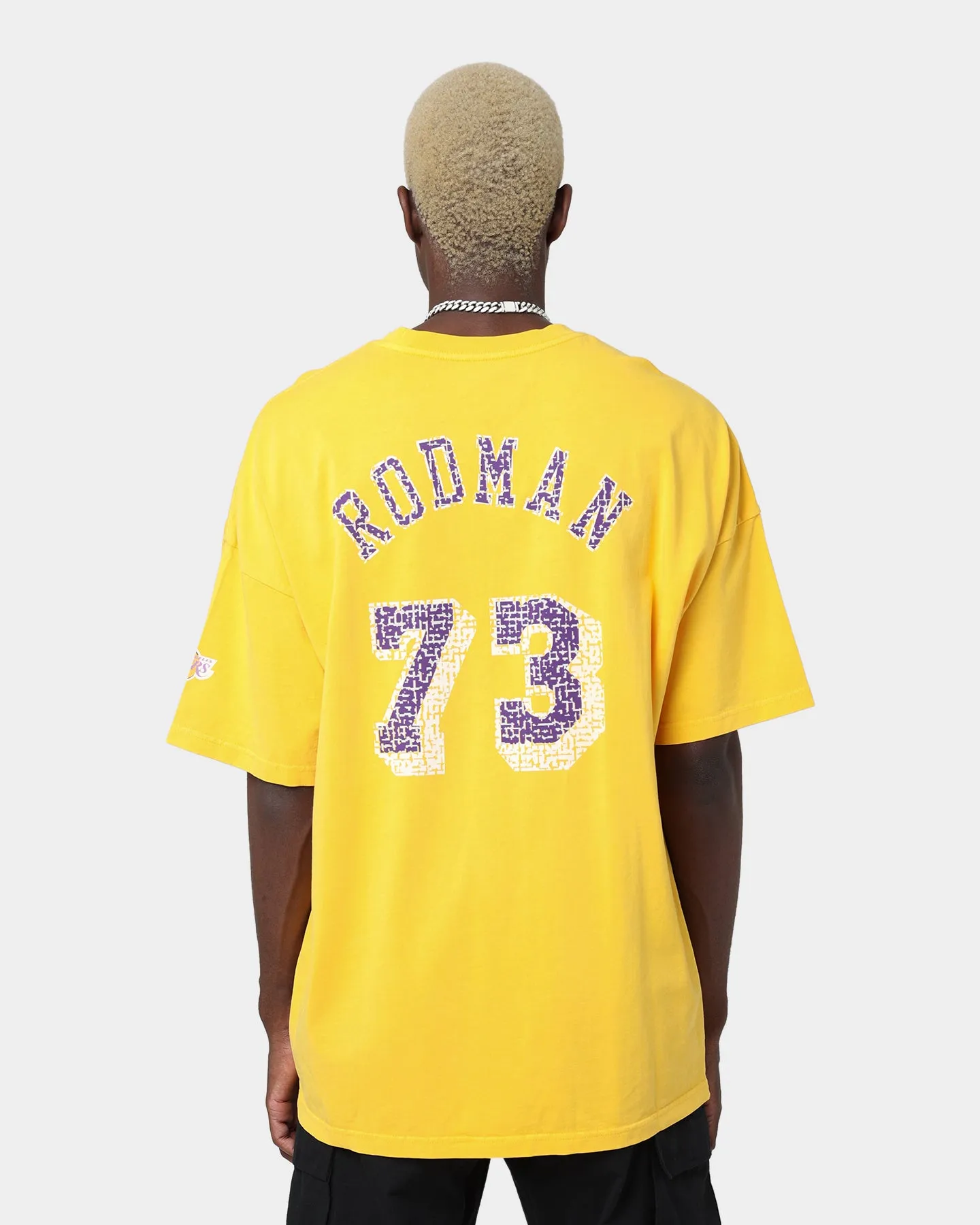 Mitchell & Ness Los Angeles Lakers Dennis Rodman #34 N&N Oversized T-Shirt Faded Yellow