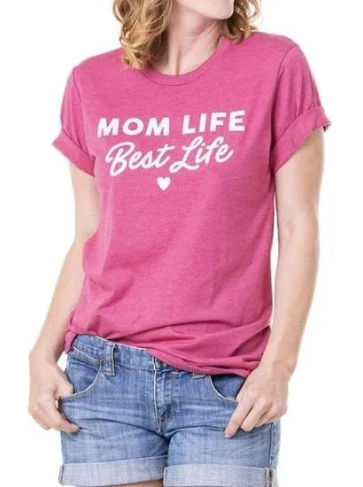 Mom T-shirts • Mom life is the best life • Blue - Pink - Gray